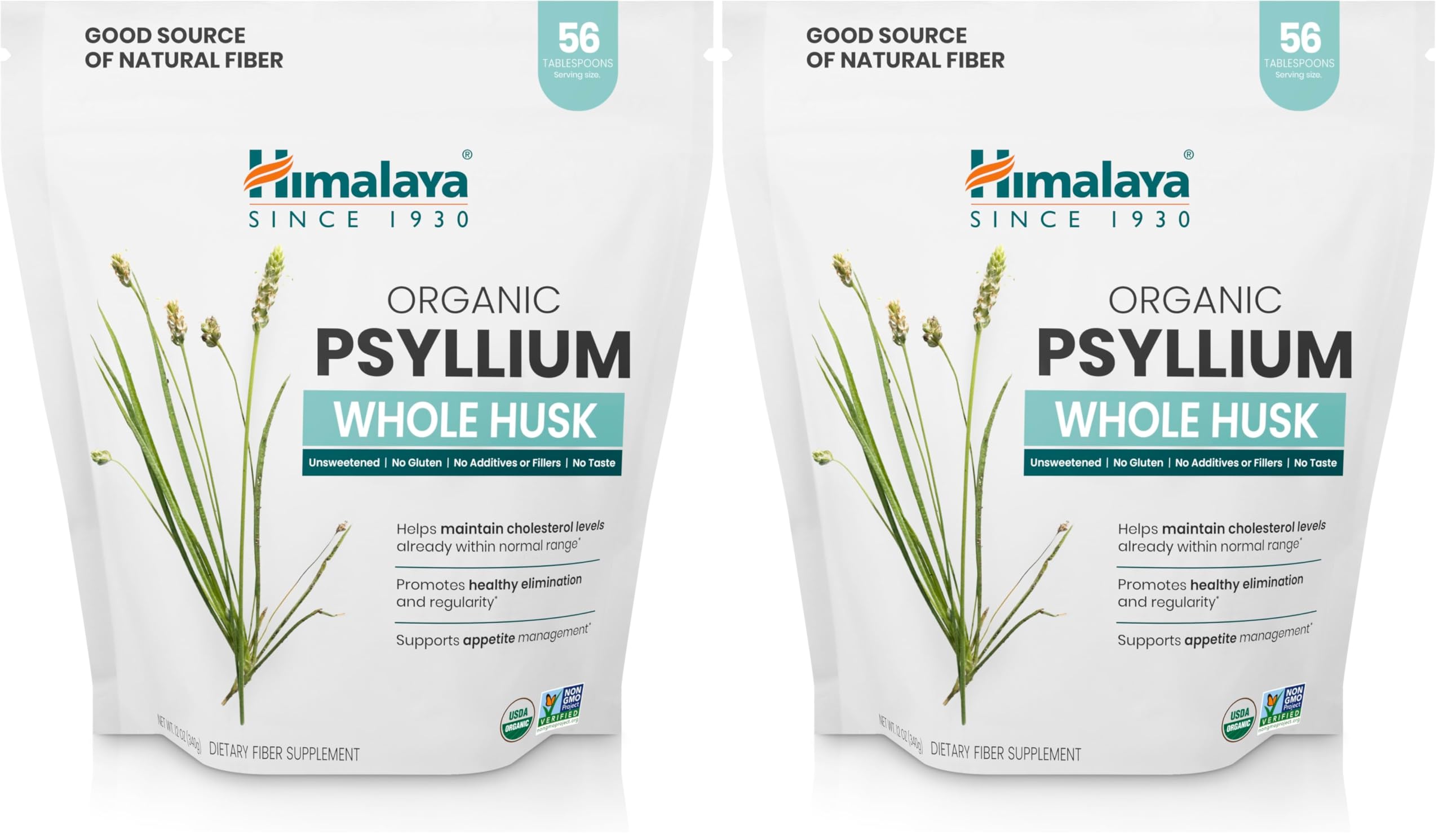 Himalaya Psyllium Whole Husk powder close-up, natural fiber source for daily use.