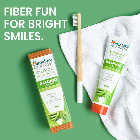 Close-up of Himalaya Botanique toothpaste tubes