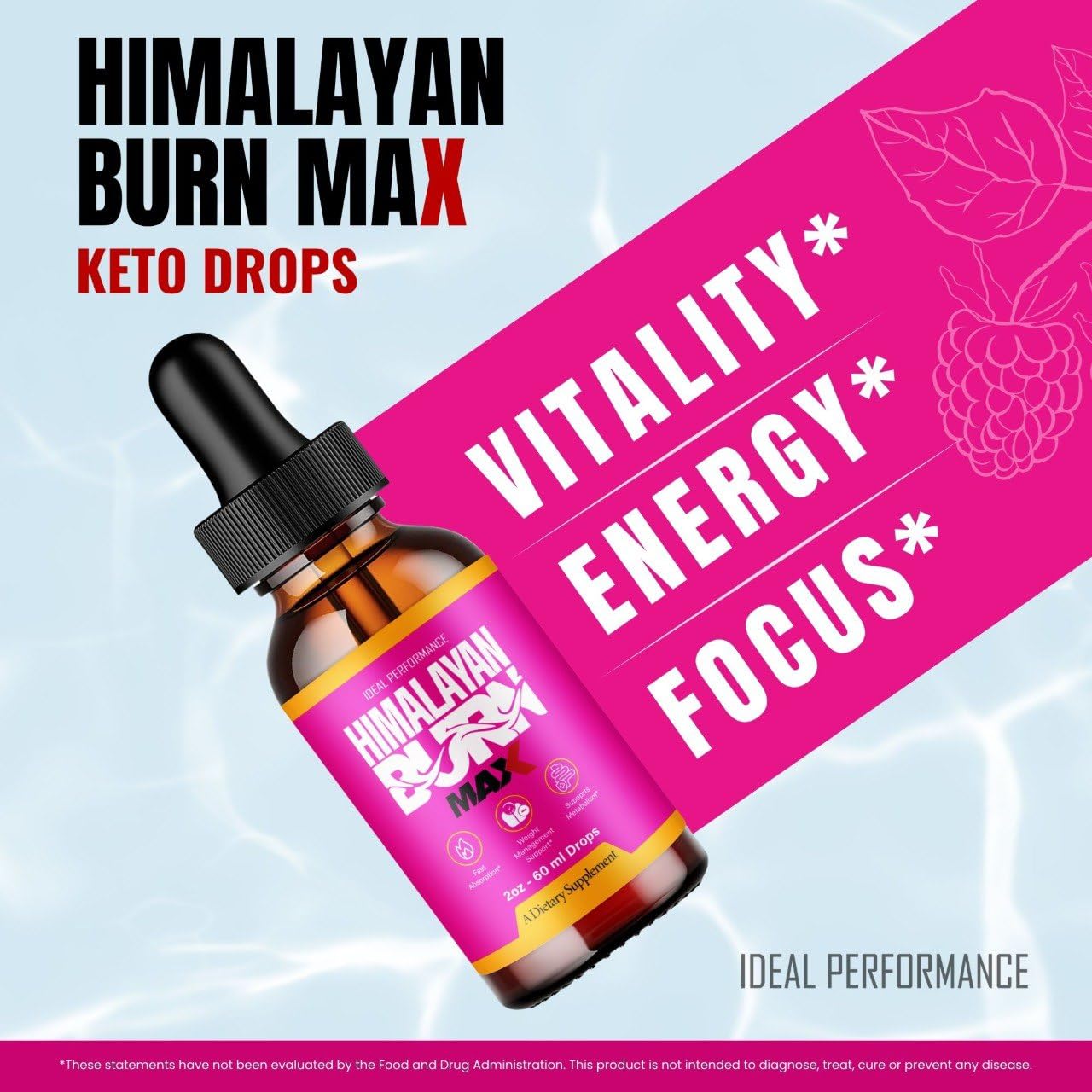 Close-up of dropper dispensing Himalayan Burn Drops Max
