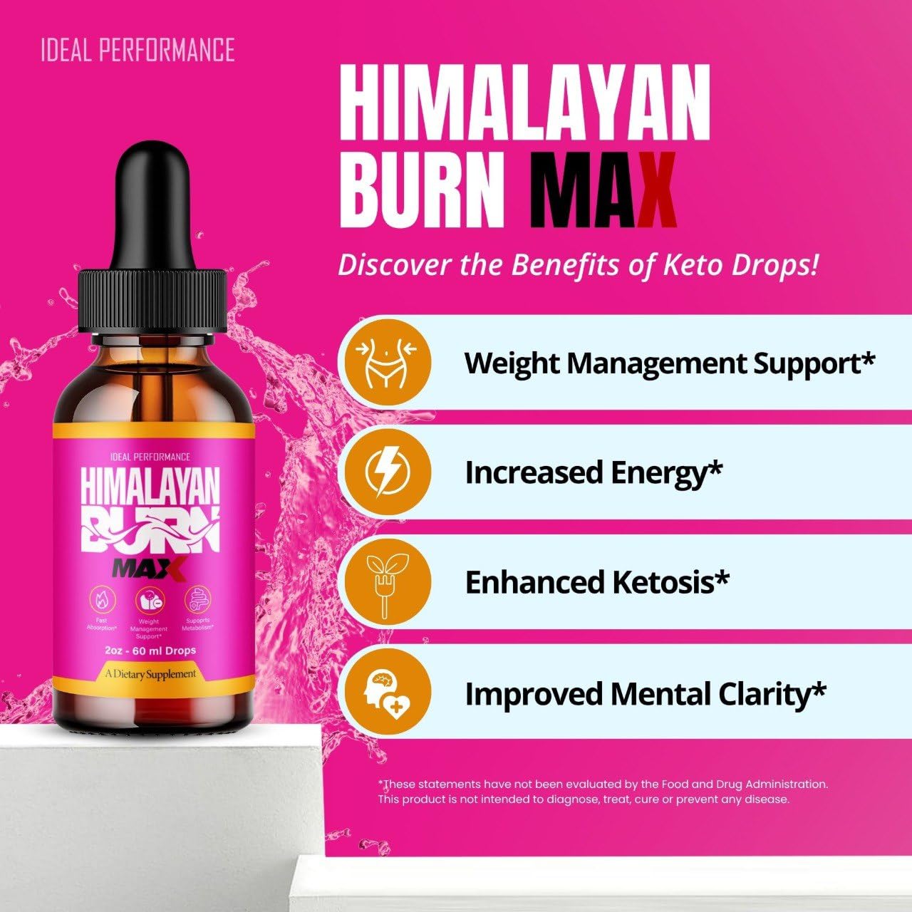 Himalayan Burn Drops Max product label