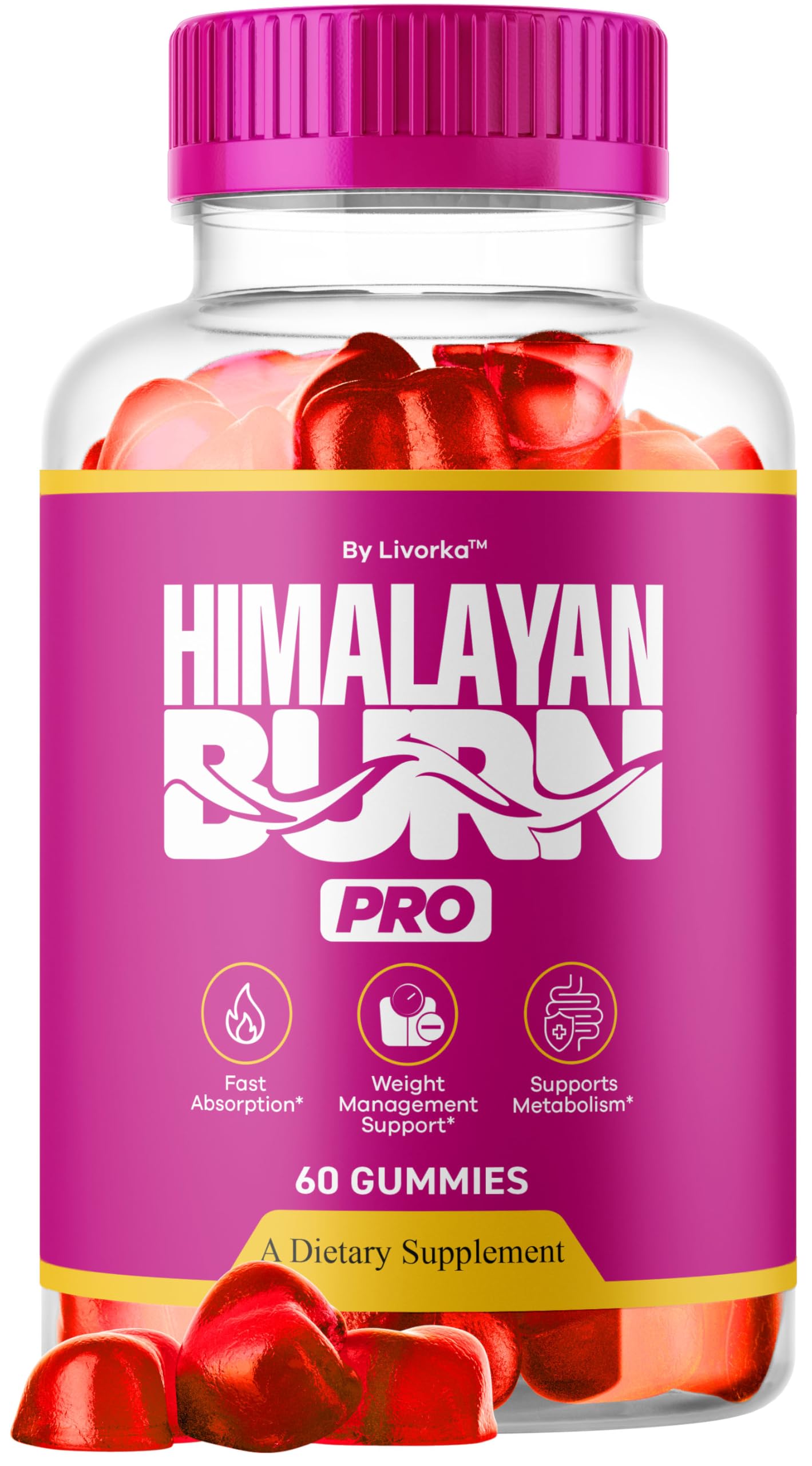 Bottle of Himalayan Burn Pro Gummies front view