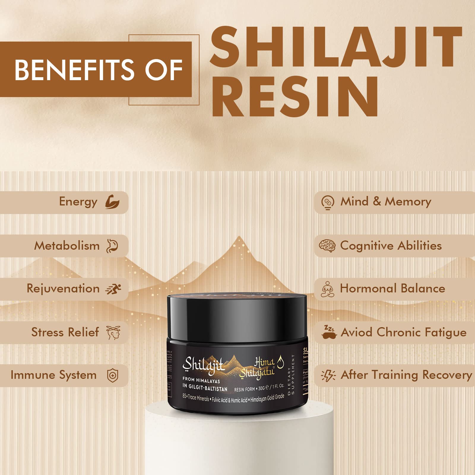Himalayan Shilajit bottle 30g in gold grade