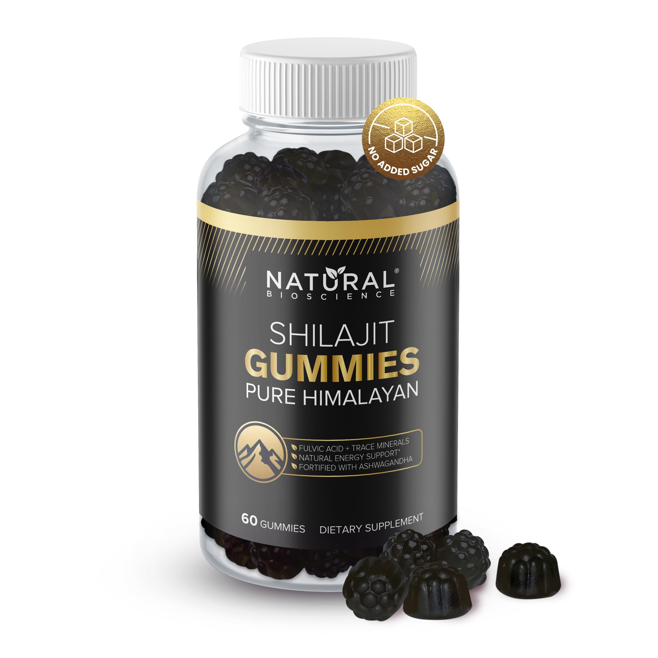 Front view of Himalayan Shilajit Gummies 800mg bottle