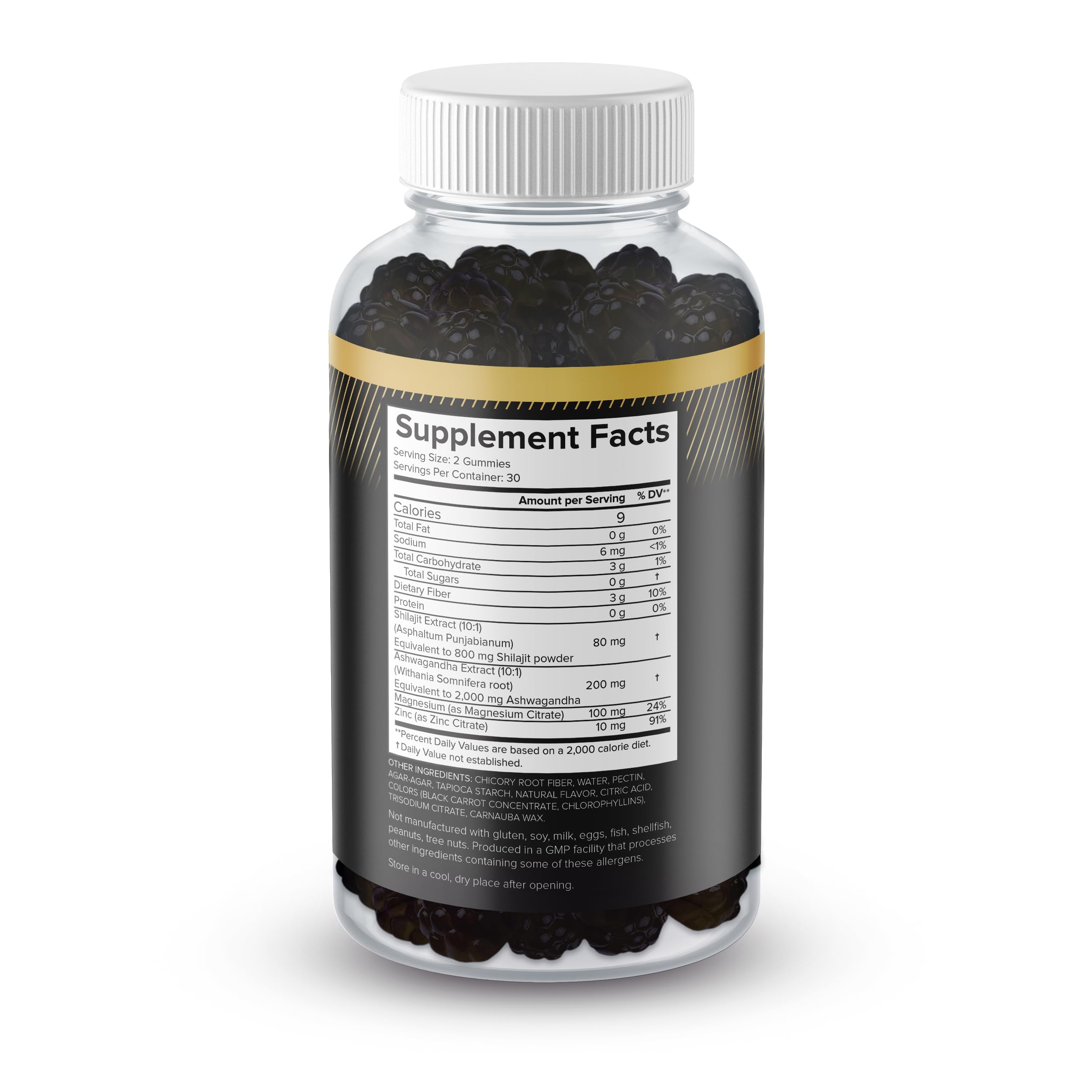 Gummy bottle shown with 60 gummies and sugar-free formula