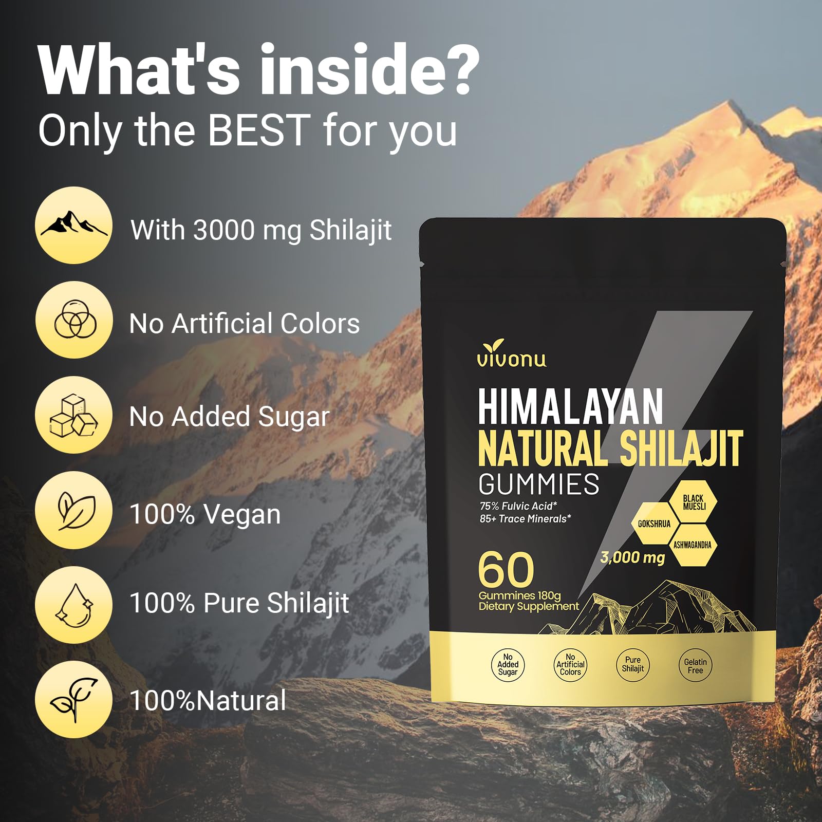 Individually wrapped Shilajit gummies for on-the-go consumption