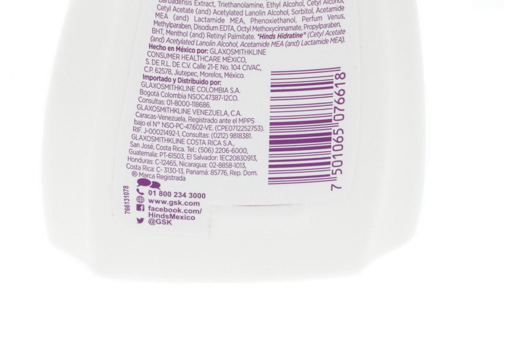 Close up of Hinds lotion texture showing smooth coverage
