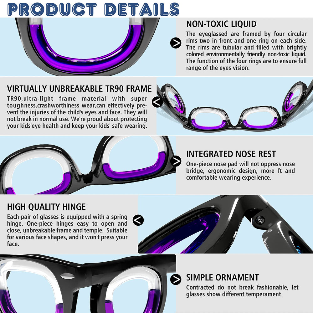 Hion Kids Anti-Motion Glasses nose-bridge closeup highlights soft kid-friendly fit