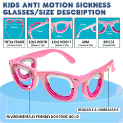 Hion Kids Anti-Motion Glasses pink nose pad with soft gel comfort.
