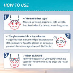 Hion Kids Anti-Motion Glasses pink worn by a child during travel.