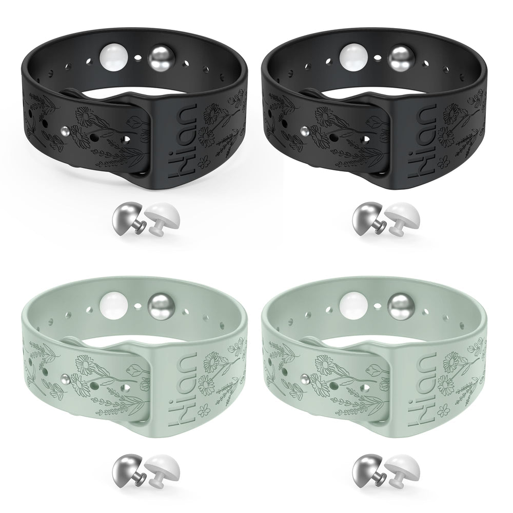 Hion motion sickness band black daisy closeup showcases stylish pattern and color for everyday wear.