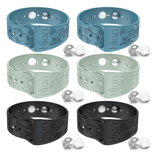 Hion motion sickness bands in blue sunflower pattern offer natural travel relief with drug-free support