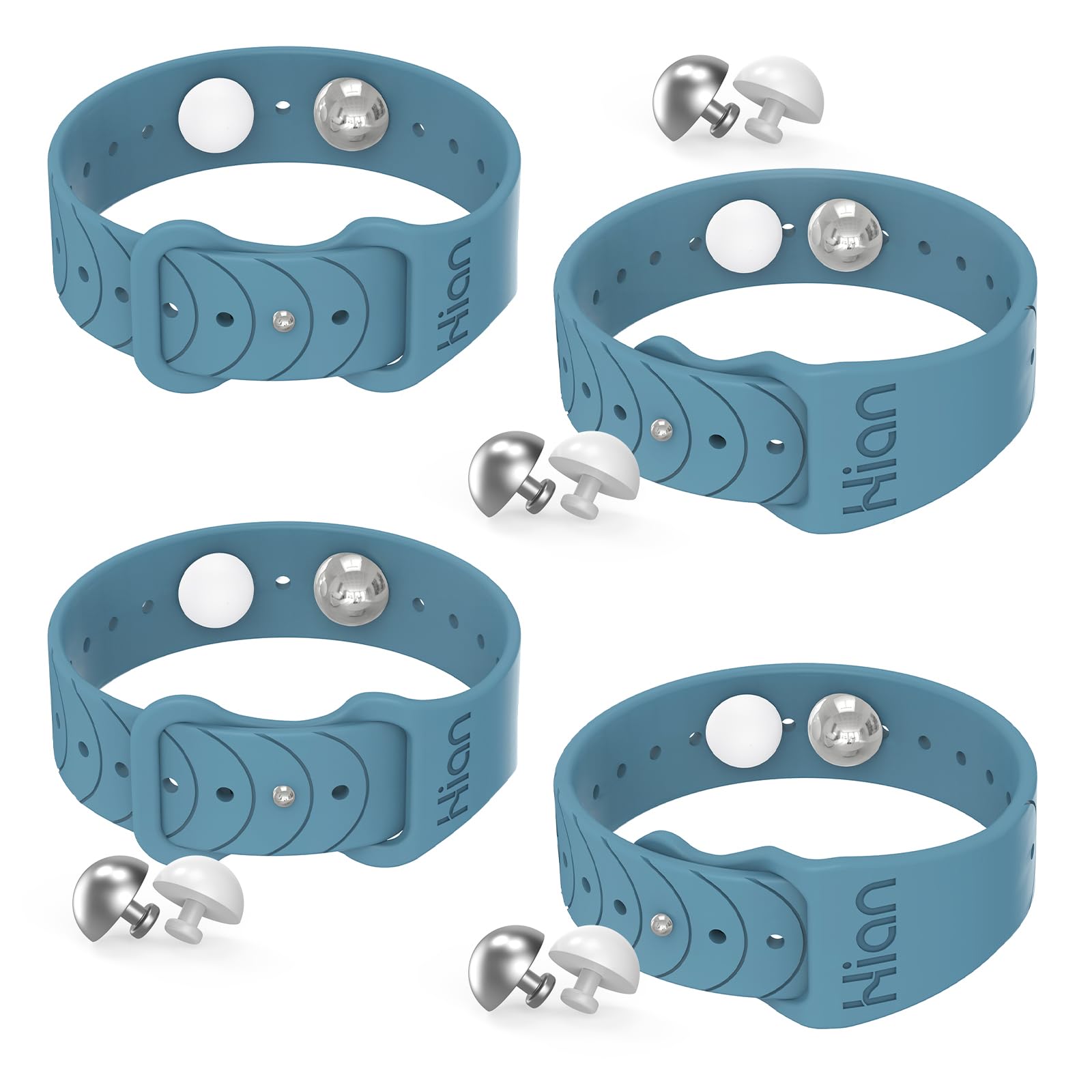 Hion motion sickness bands pack with two blue wristbands for travel relief