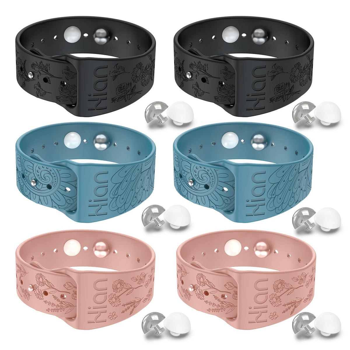 Hion motion sickness bracelet in black offers adjustable comfort for travel on-the-go relief.