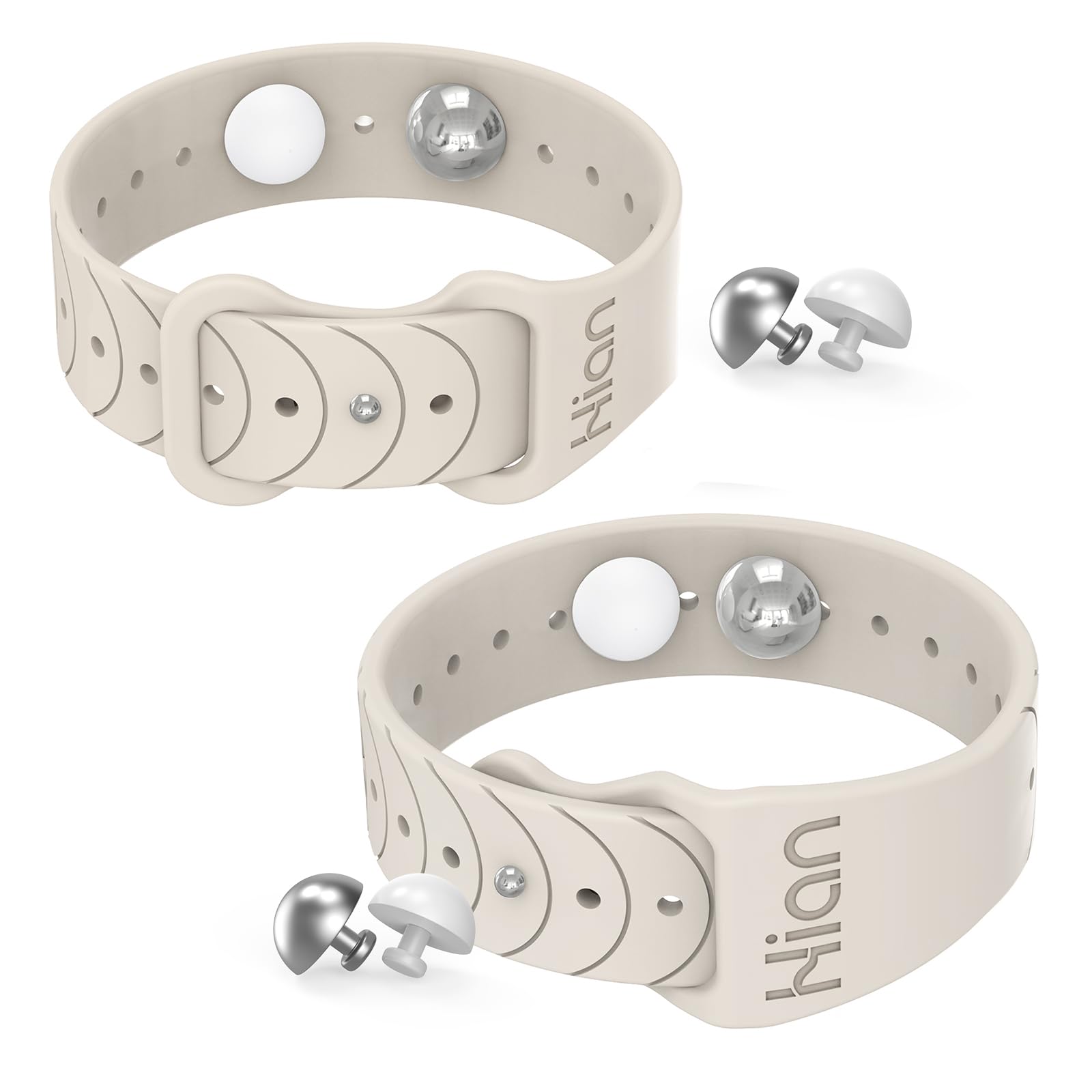 Hion motion sickness bracelet on the wrist demonstrates drug-free nausea relief