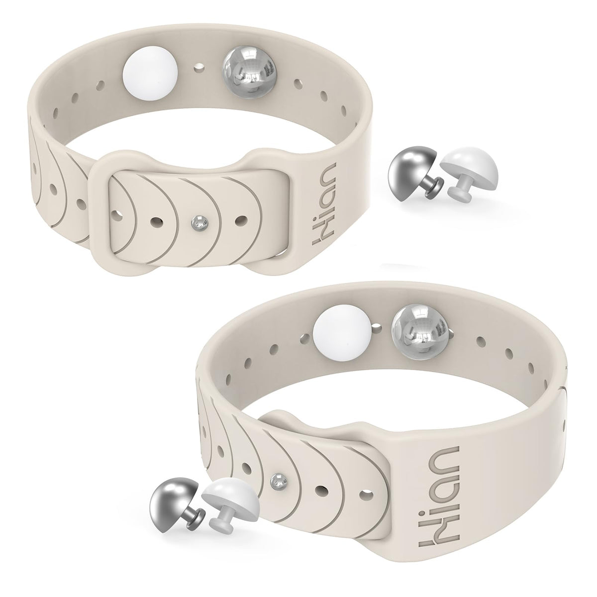 Hion motion sickness bracelet on the wrist demonstrates drug-free nausea relief