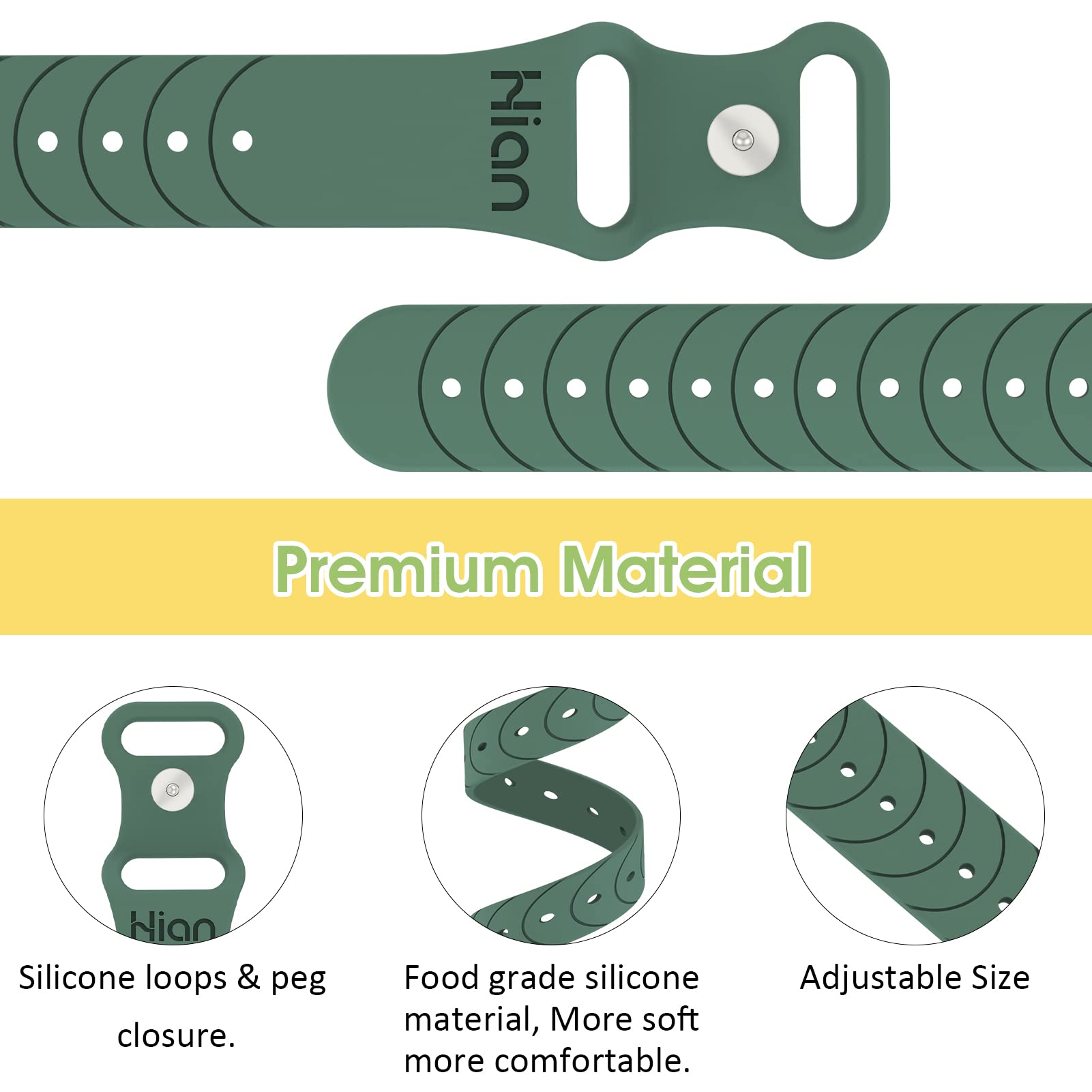 Hion pine-green acupressure beads close-up for seasickness support