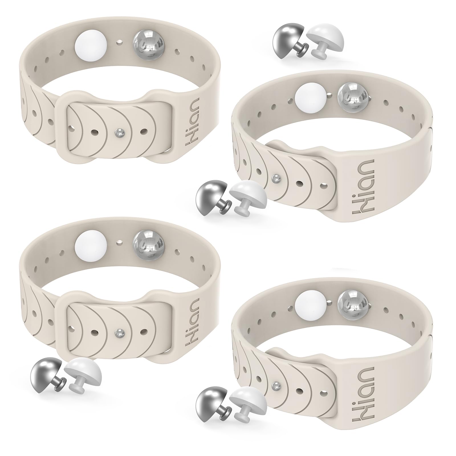 Hion motion sickness bracelets bead closeup highlights soft silicone and magnetic bead comfort