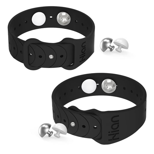 Hion motion-sickness bracelets close-up of acupressure beads for nausea relief.