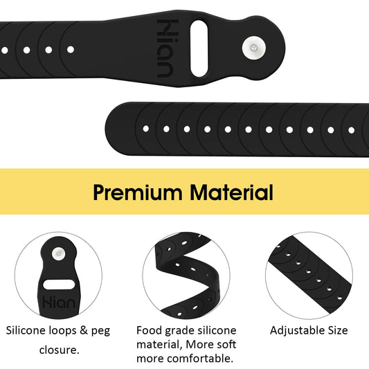 Hion black wristband worn on wrist showing adjustable, comfortable fit