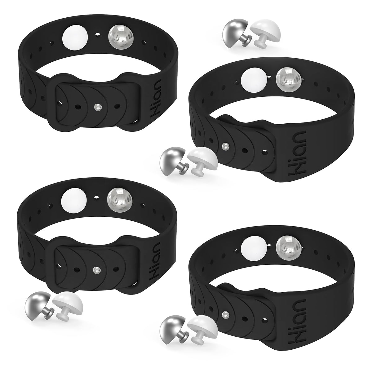 Hion motion sickness bracelets pack front showing two pairs for travel relief.