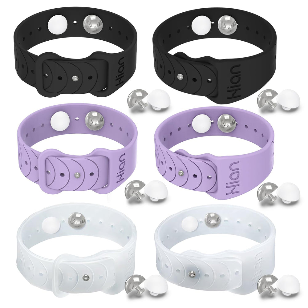 Hion motion sickness bracelets packaging with three color pairs for on-the-go relief