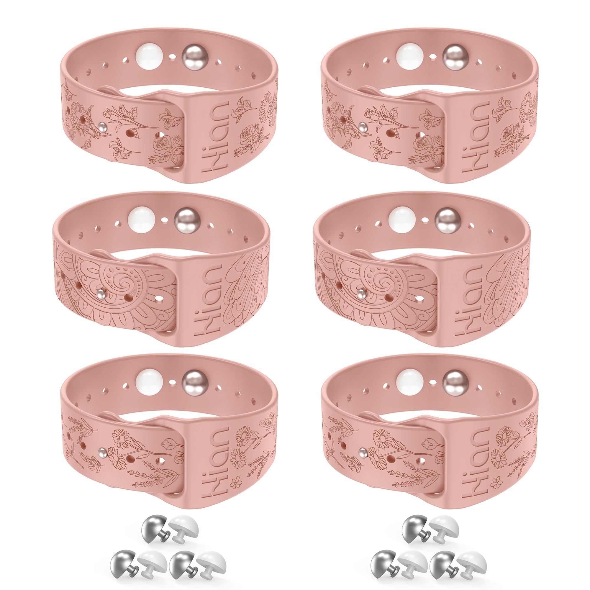 Hion motion sickness bracelets pink sunflower pattern worn on wrist for travel comfort