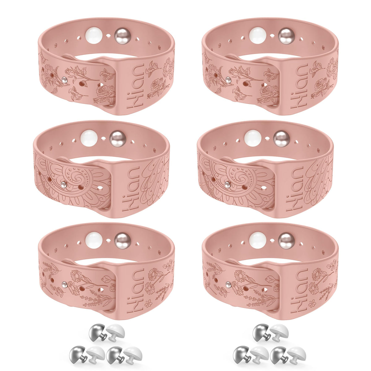 Hion motion sickness bracelets pink sunflower pattern worn on wrist for travel comfort