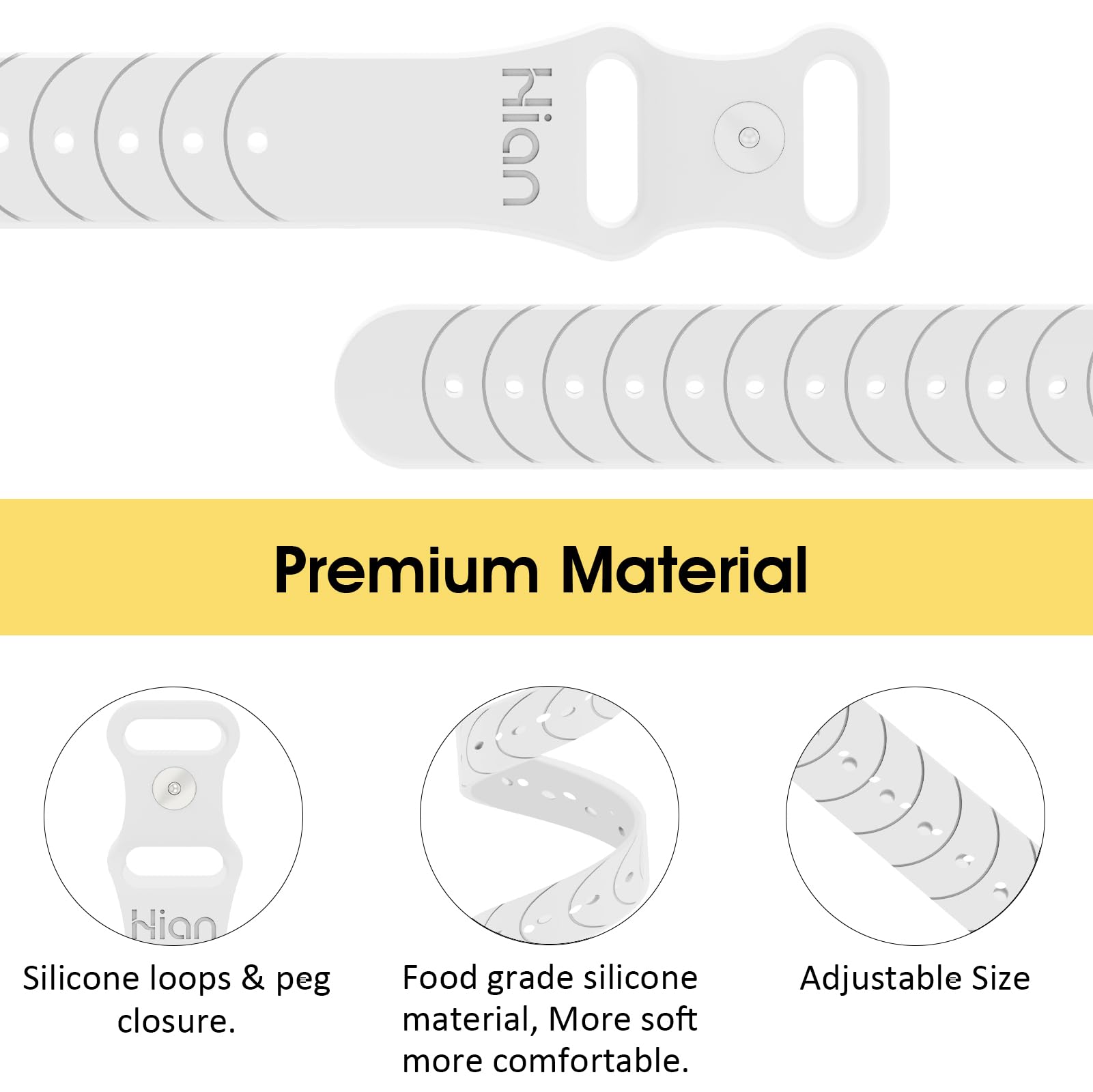 Hion motion sickness bracelets silicone band close-up highlights skin-friendly comfort.