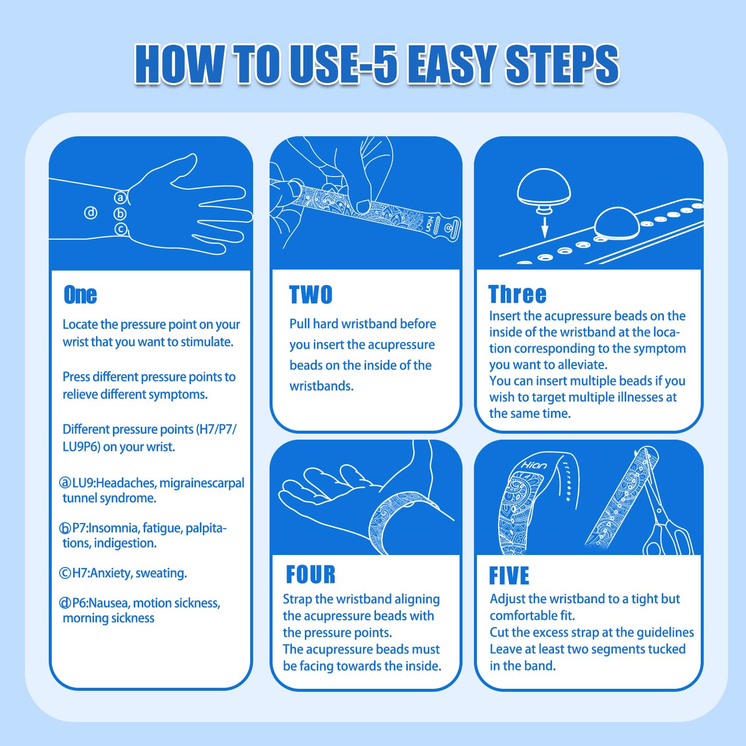 Hion bracelets worn on wrist during flight to illustrate portable comfort