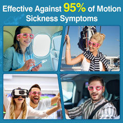 Hion glasses worn in car or plane for nausea relief potential