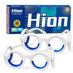 Hion motion-sickness glasses foldable design for easy travel and storage.
