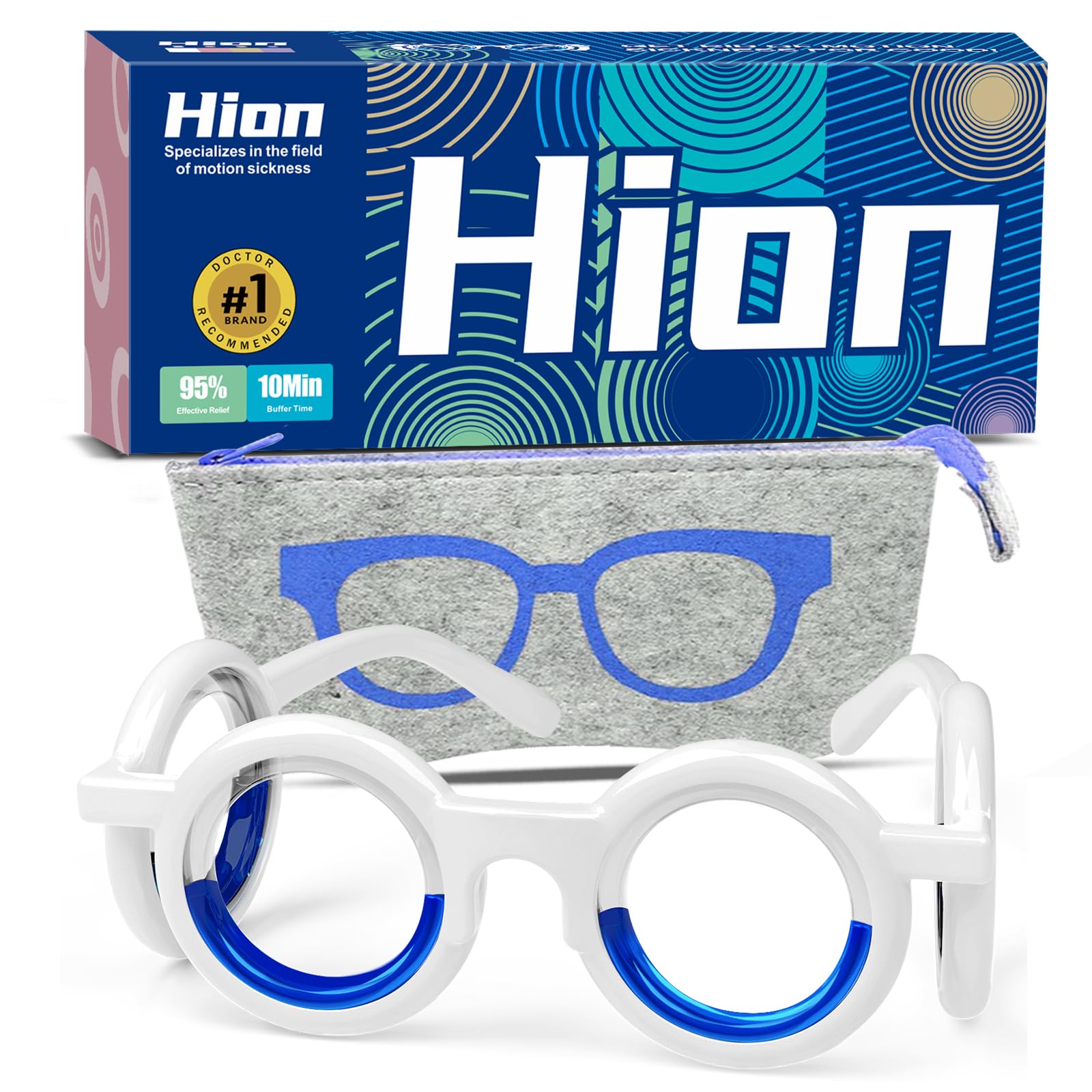 Hion Motion Sickness Glasses folded compact for travel comfort