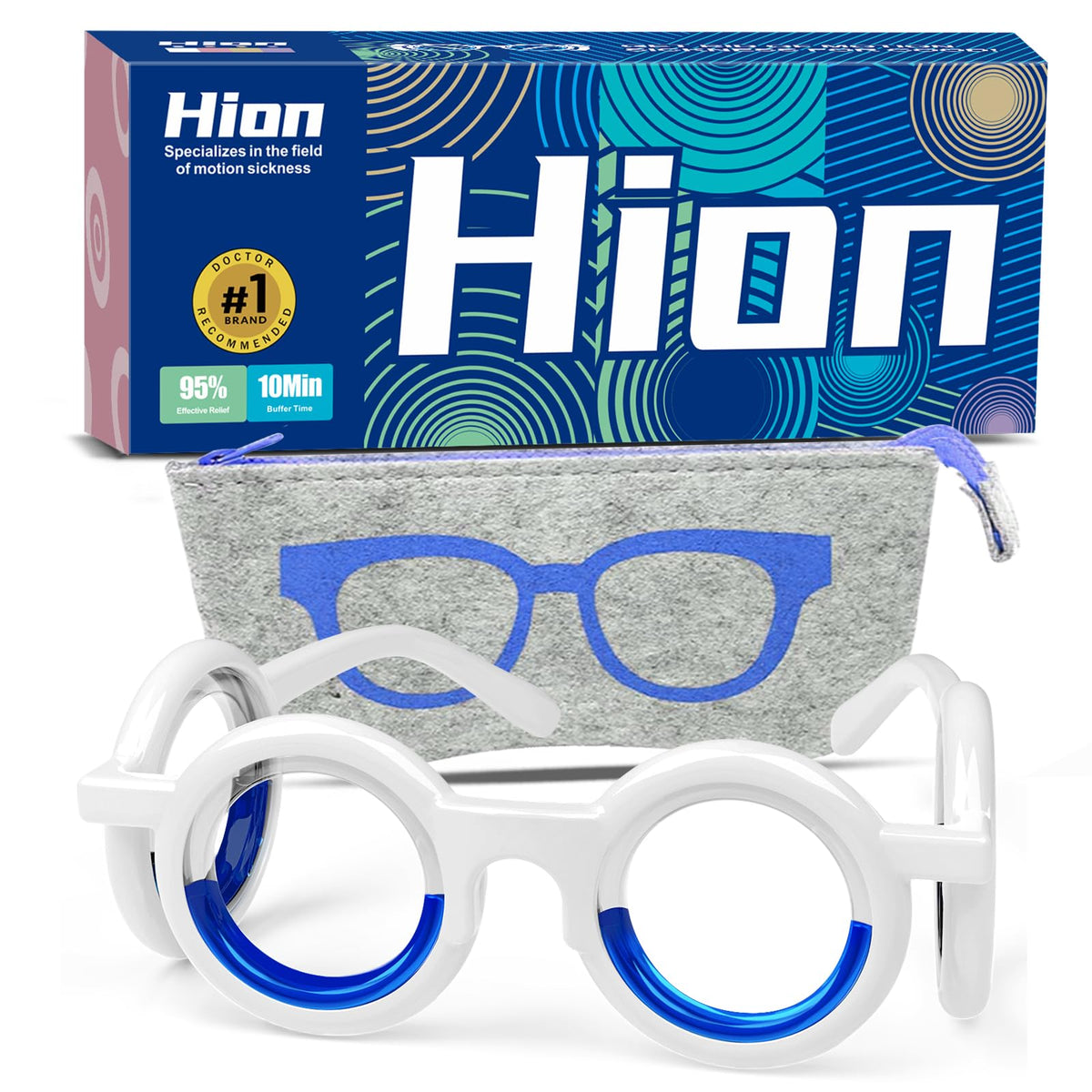 Hion Motion Sickness Glasses folded compact for travel comfort