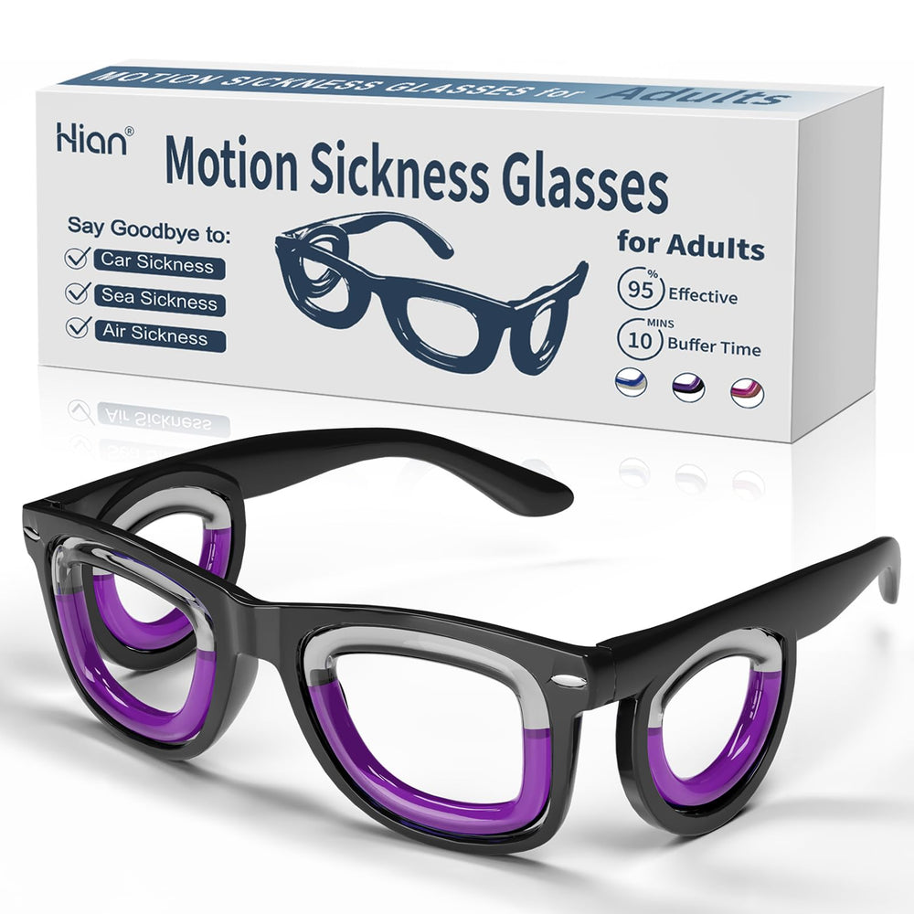 Hion motion sickness glasses front view for travel comfort and all-around vision
