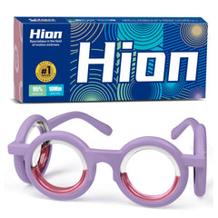 Hion Motion Sickness Glasses full view show compact travel-ready design