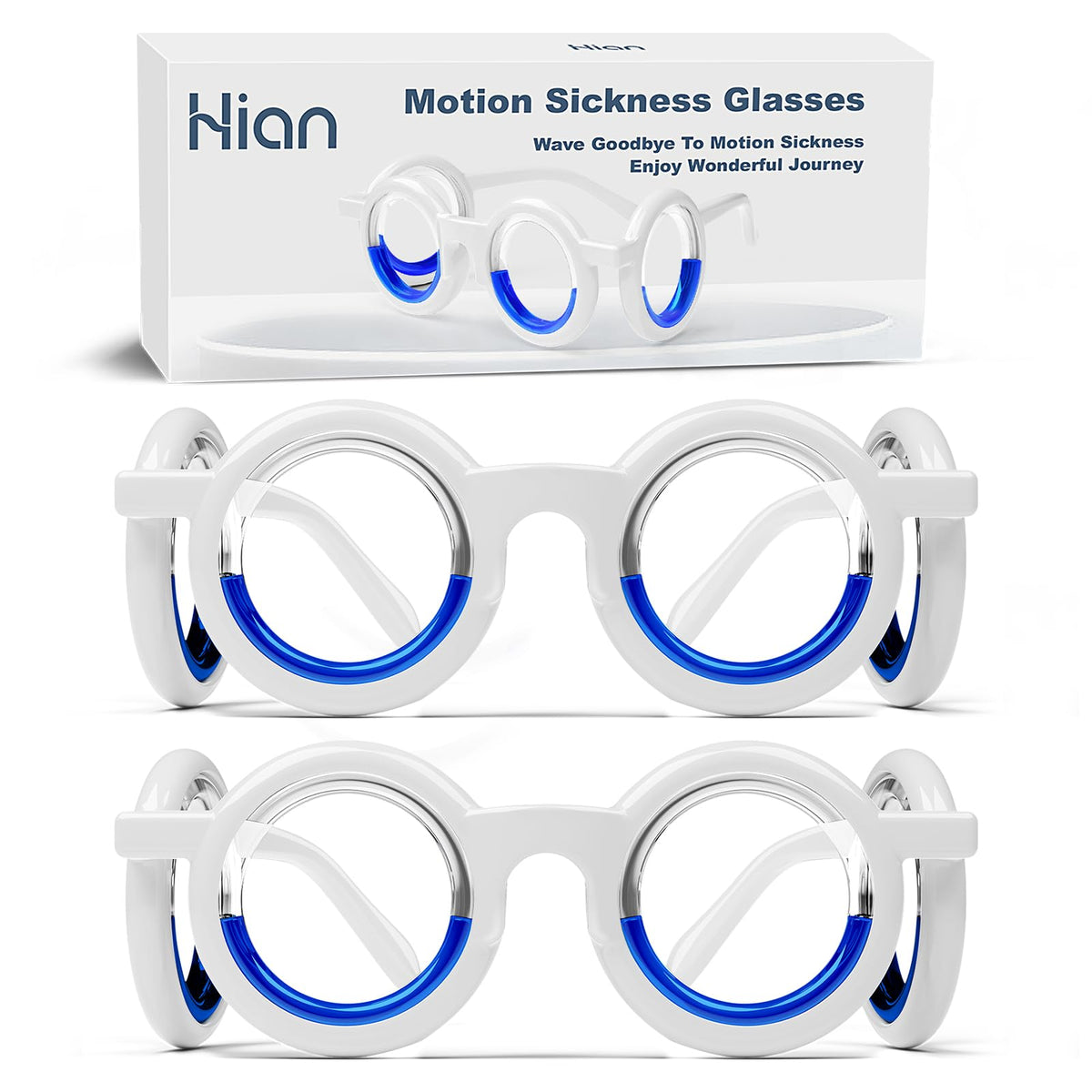 Hion Motion Sickness Glasses side view showing ultra-light frame for travel comfort