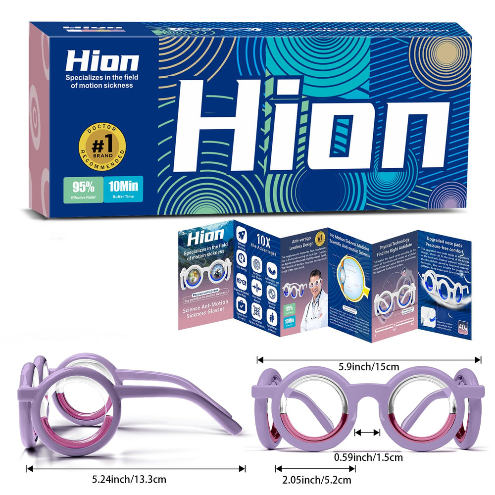 Hion motion sickness glasses two-pairs pack supports family travel comfort