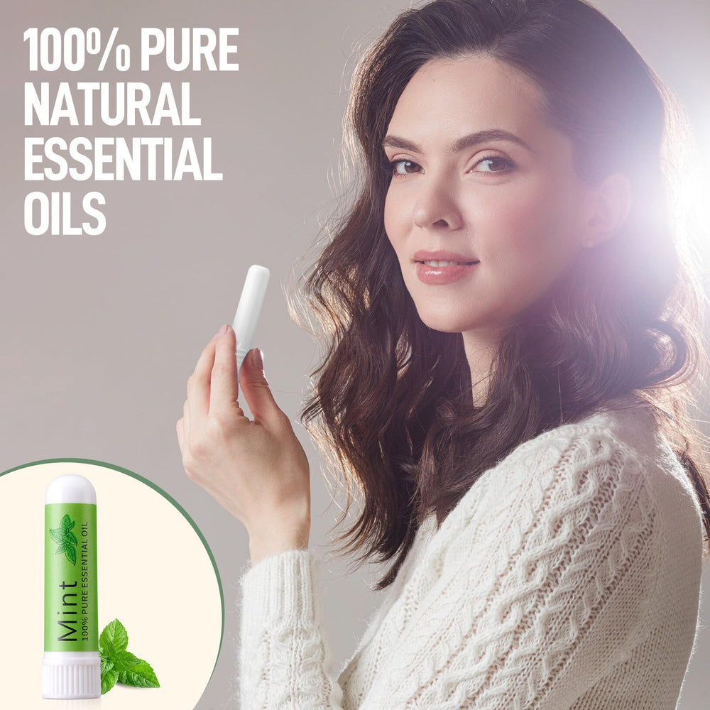 Hion Nausea Relief Inhaler Mint natural-ingredients composition emphasizes pure mint oils.