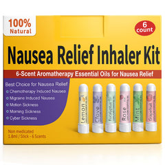 Hion Nausea Relief Inhaler six-pack box for portable nausea relief