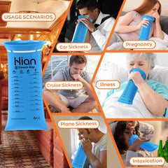 Hion Smart Ring Closure Vomit Bag features a secure seal to prevent leaks.