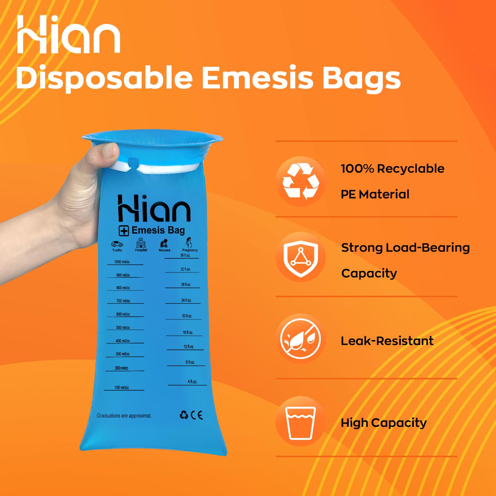 Hion Vomit Bags compact storage box ideal for purse or car
