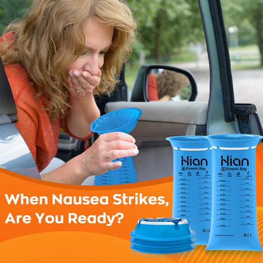 Hion vomit bags disposable 1000ml bag demonstrates generous capacity for on-the-go use.