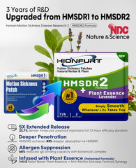 Hionfurt HMSDR2 patch on arm during car ride for nausea relief