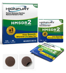 Hionfurt HMSDR2 patch box showing travel-ready packaging with non-drowsy relief potential