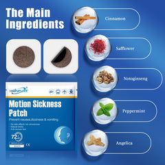 Hionfurt motion sickness patches 72-hours duration supports long trips.