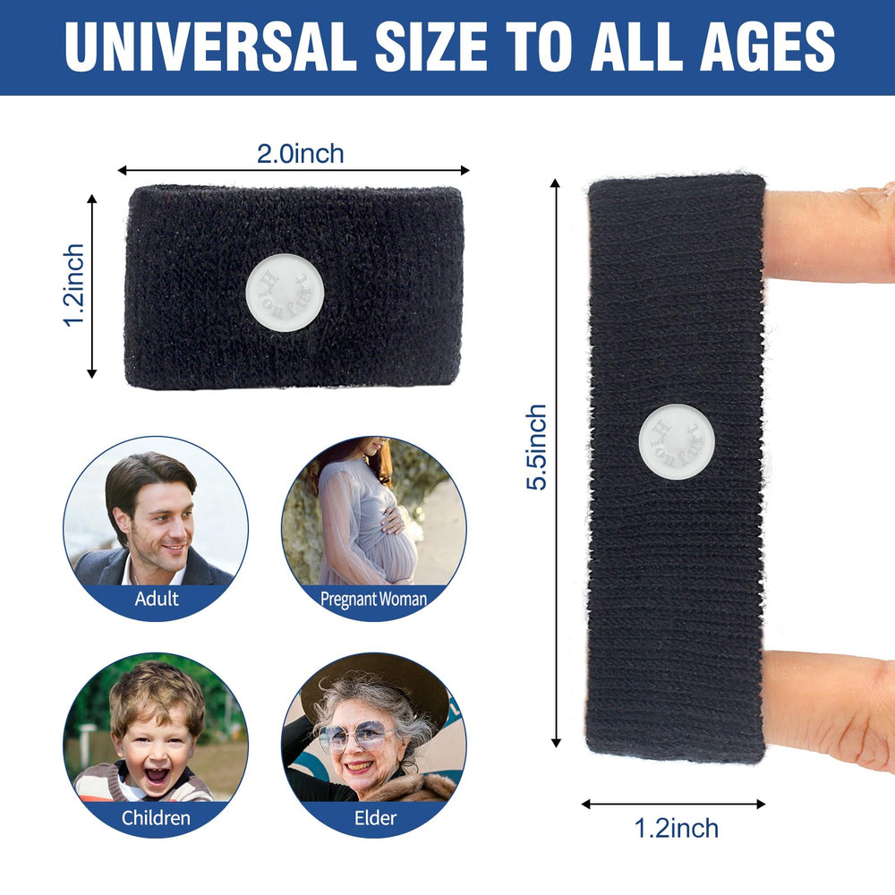 Hionfurt bands shown in car travel to ease motion-related discomfort.