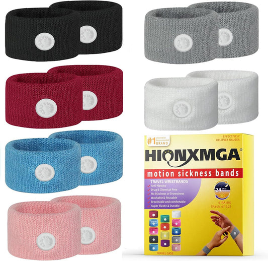HIONXMGA motion sickness bands packaging for travel relief