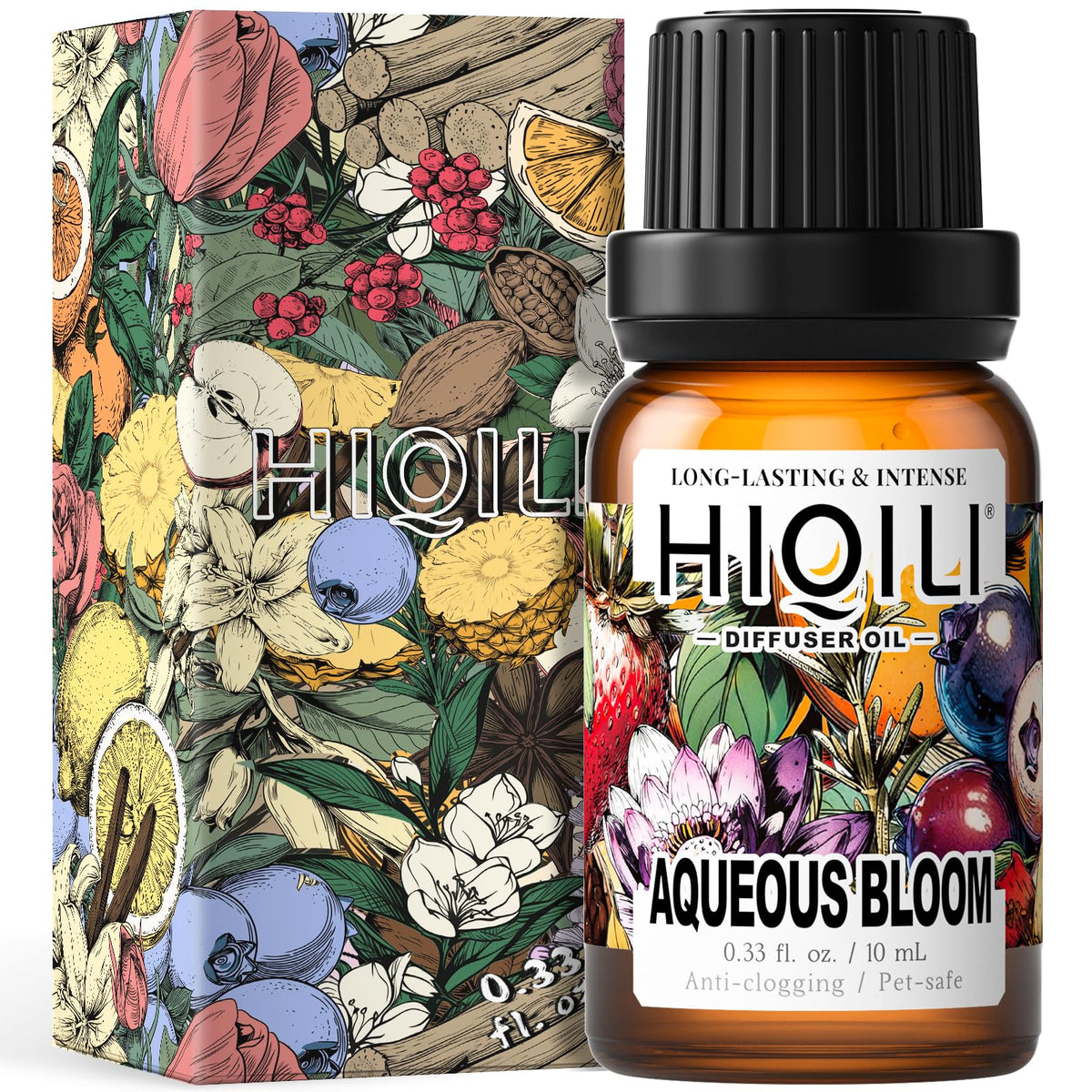 HIQILI Aqueous Bloom Diffuser Oil bottle with 0.34 fl oz label