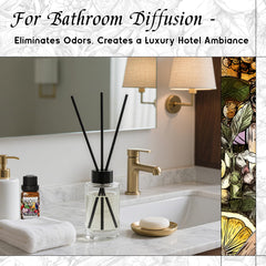 Diffuser in a bright living room releasing bloom scent