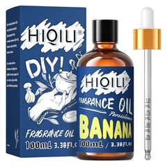 Amber glass bottle of HIQILI Banana Essential Oil with dropper